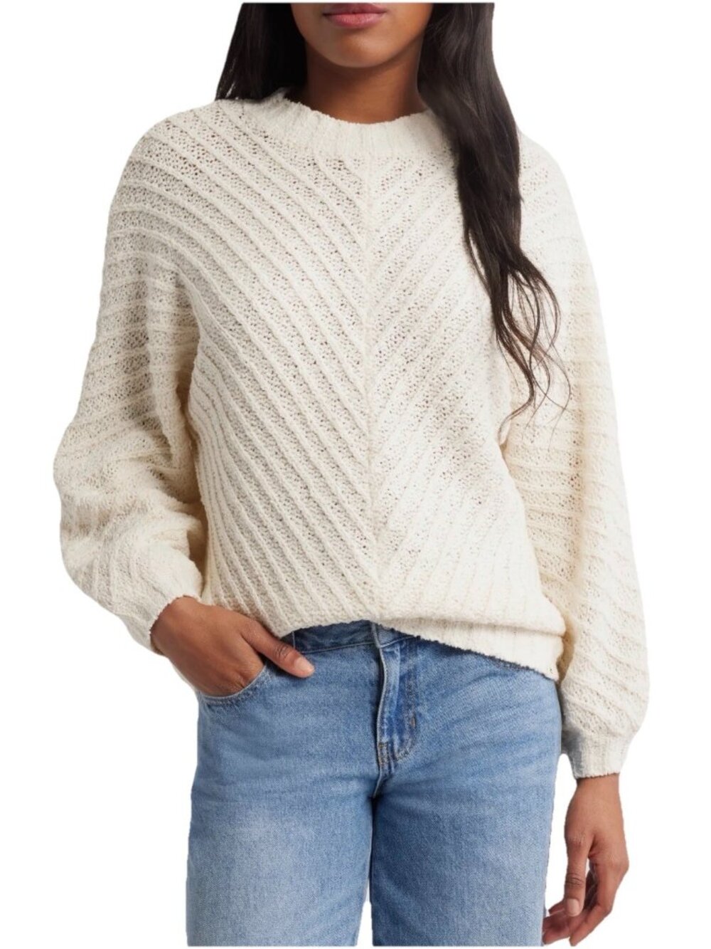 Rip Curl Classic Surf Cotton Blend Sweater Ivory Womens Sz L Open Knit Beachy